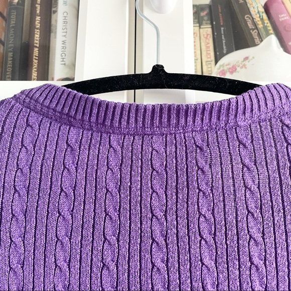 Laura Scott Petite Cable Knit Cardigan Sweater PM - Picture 8 of 16